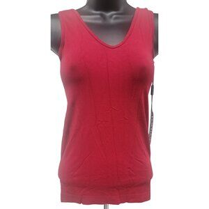 Elietian Ultra Stretch Red V-Neck/Scoop Neck Tank Top One Size